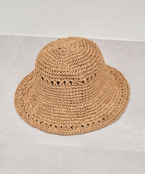 CIAOPANIC TYPY（チャオパニックティピー）の「▽ペーパー編み透かしハット（ハット・レディース・レッド/ブラック/ブラウン・ONE SIZE）」の8枚目の写真