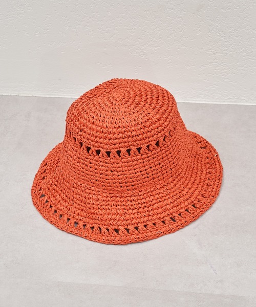 CIAOPANIC TYPY（チャオパニックティピー）の「▽ペーパー編み透かしハット（ハット・レディース・レッド/ブラック/ブラウン・ONE SIZE）」の9枚目の写真