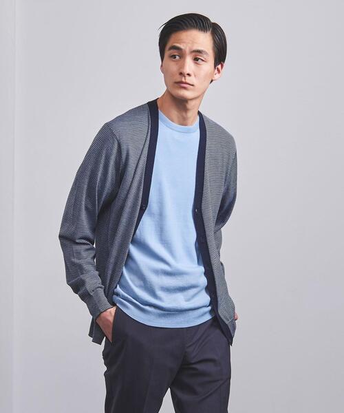 UNITED ARROWS(ユナイテッドアローズ)の「<UNITED ARROWS> ハイゲージ ベーシック カーディガン(カーディガン/ボレロ・メンズ・グレー/ネイビー/その他1/ベージュ・L/M)」の4枚目の写真