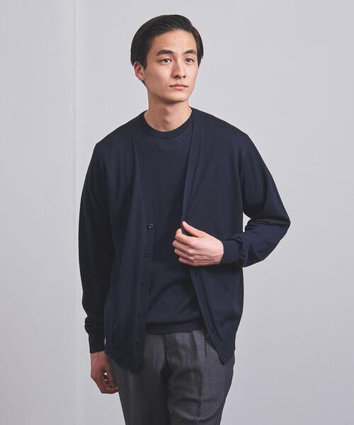 UNITED ARROWS(ユナイテッドアローズ)の「<UNITED ARROWS> ハイゲージ ベーシック カーディガン(カーディガン/ボレロ・メンズ・グレー/ネイビー/その他1/ベージュ・L/M)」の3枚目の写真