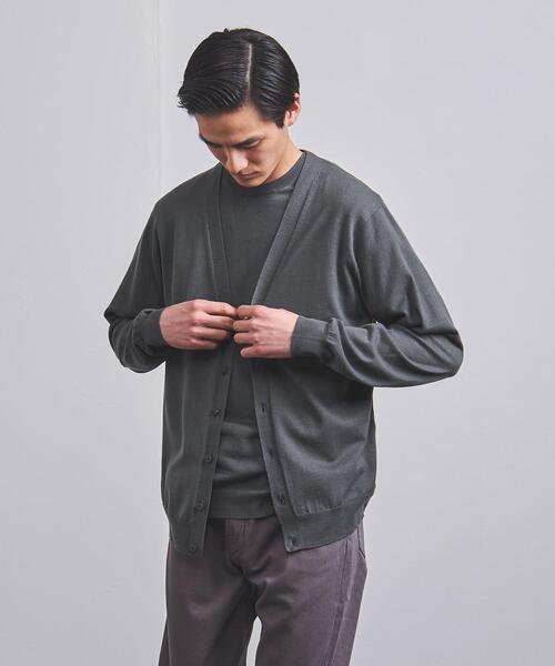 UNITED ARROWS(ユナイテッドアローズ)の「<UNITED ARROWS> ハイゲージ ベーシック カーディガン(カーディガン/ボレロ・メンズ・グレー/ネイビー/その他1/ベージュ・L/M)」の10枚目の写真