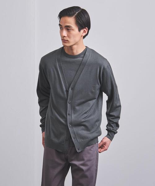 UNITED ARROWS(ユナイテッドアローズ)の「<UNITED ARROWS> ハイゲージ ベーシック カーディガン(カーディガン/ボレロ・メンズ・グレー/ネイビー/その他1/ベージュ・L/M)」の11枚目の写真