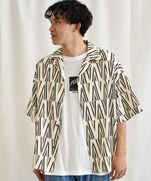 SPENDY'S Store(スペンディーズストア)の「ビッグシルエット総柄開襟アロハシャツ(シャツ/ブラウス・メンズ・ホワイト系/ブラック系/ネイビー系/ブルー系・M/L)」の9枚目の写真