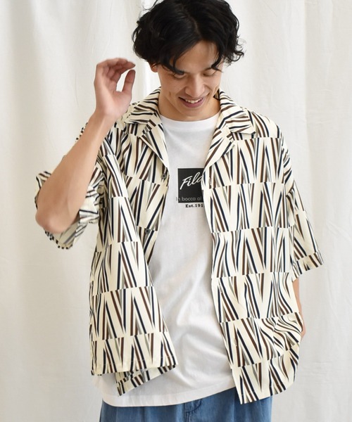 SPENDY'S Store(スペンディーズストア)の「ビッグシルエット総柄開襟アロハシャツ(シャツ/ブラウス・メンズ・ホワイト系/ブラック系/ネイビー系/ブルー系・M/L)」の10枚目の写真