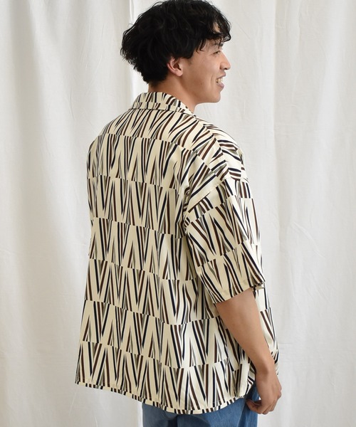 SPENDY'S Store(スペンディーズストア)の「ビッグシルエット総柄開襟アロハシャツ(シャツ/ブラウス・メンズ・ホワイト系/ブラック系/ネイビー系/ブルー系・M/L)」の11枚目の写真