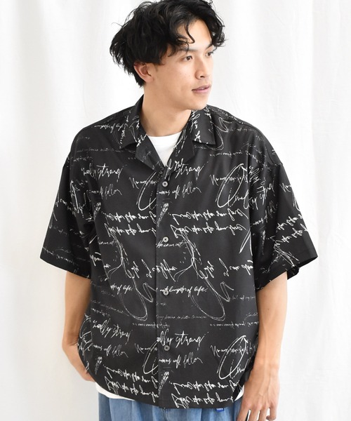 SPENDY'S Store(スペンディーズストア)の「ビッグシルエット総柄開襟アロハシャツ(シャツ/ブラウス・メンズ・ホワイト系/ブラック系/ネイビー系/ブルー系・M/L)」の13枚目の写真