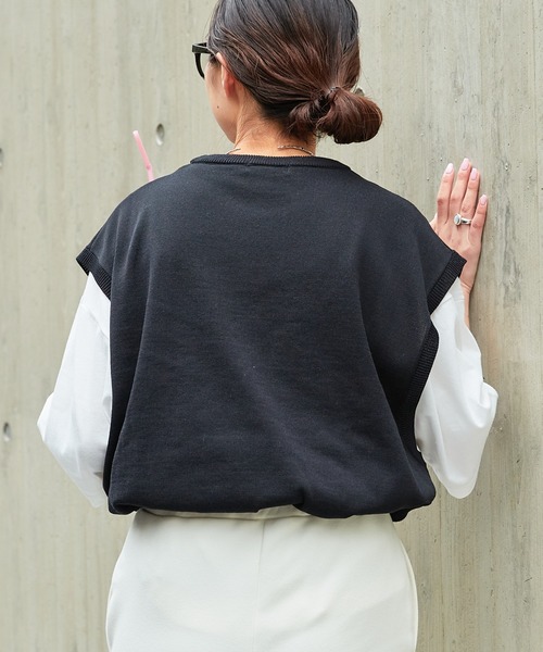 CIAOPANIC TYPY(チャオパニックティピー)の「【インナー付き】アンサンブルニットベスト(ベスト・メンズ・ブラック/グリーン/グレイッシュベージュ/サーモンピンク/サックスブルー・S/M/L)」の9枚目の写真