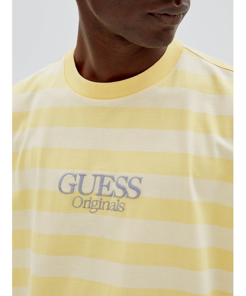 Guess(ゲス)の「GUESS Originals Striped Tee(Tシャツ/カットソー・メンズ・イエロー/ブルー/クリーム・SMALL/X-LARGE/MEDIUM/LARGE)」の11枚目の写真
