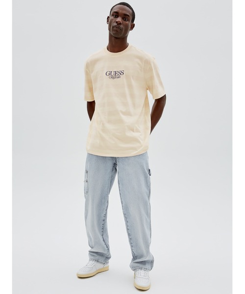 Guess(ゲス)の「GUESS Originals Striped Tee(Tシャツ/カットソー・メンズ・イエロー/ブルー/クリーム・SMALL/X-LARGE/MEDIUM/LARGE)」の6枚目の写真