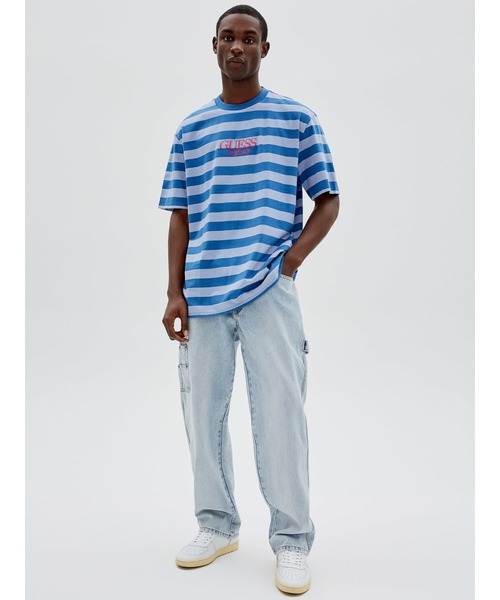 Guess(ゲス)の「GUESS Originals Striped Tee(Tシャツ/カットソー・メンズ・イエロー/ブルー/クリーム・SMALL/X-LARGE/MEDIUM/LARGE)」の9枚目の写真