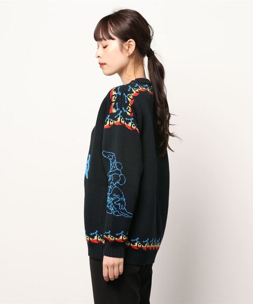 STELLA McCARTNEY（ステラマッカートニー）の「Fantasia Rainbow Mickey Knit Jumper / ディズニーファンタジア レインボーミッキーニット（ニット/セーター・レディース・ブラック・S/M）」の7枚目の写真