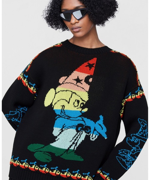 STELLA McCARTNEY（ステラマッカートニー）の「Fantasia Rainbow Mickey Knit Jumper / ディズニーファンタジア レインボーミッキーニット（ニット/セーター・レディース・ブラック・S/M）」の6枚目の写真
