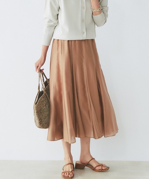 RIVE DROITE（リヴドロワ）の「エアークロススカート（スカート・レディース・チャコールグレー/ブラウン/オレンジ/グリーン・FREE）」の3枚目の写真