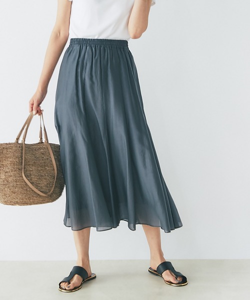 RIVE DROITE（リヴドロワ）の「エアークロススカート（スカート・レディース・チャコールグレー/ブラウン/オレンジ/グリーン・FREE）」の2枚目の写真