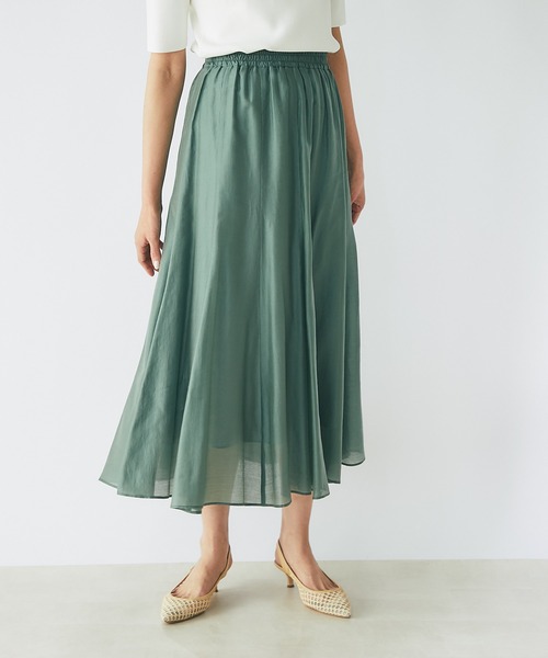 RIVE DROITE（リヴドロワ）の「エアークロススカート（スカート・レディース・チャコールグレー/ブラウン/オレンジ/グリーン・FREE）」の4枚目の写真