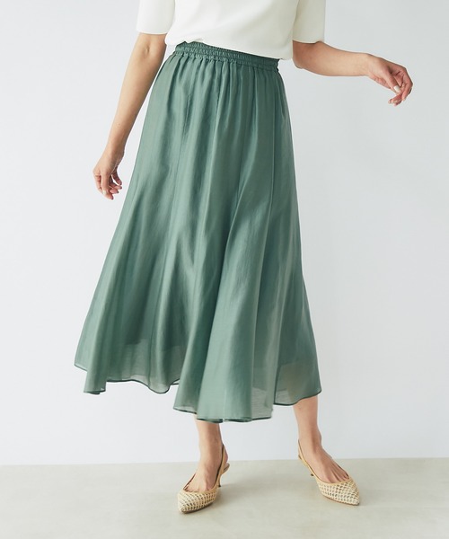 RIVE DROITE（リヴドロワ）の「エアークロススカート（スカート・レディース・チャコールグレー/ブラウン/オレンジ/グリーン・FREE）」の8枚目の写真