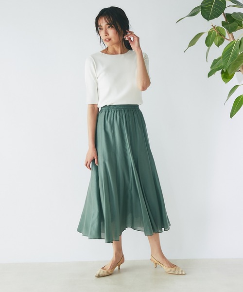 RIVE DROITE（リヴドロワ）の「エアークロススカート（スカート・レディース・チャコールグレー/ブラウン/オレンジ/グリーン・FREE）」の20枚目の写真