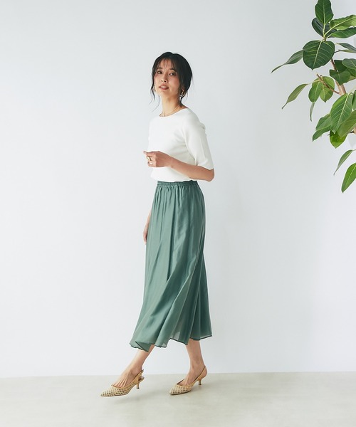 RIVE DROITE（リヴドロワ）の「エアークロススカート（スカート・レディース・チャコールグレー/ブラウン/オレンジ/グリーン・FREE）」の22枚目の写真