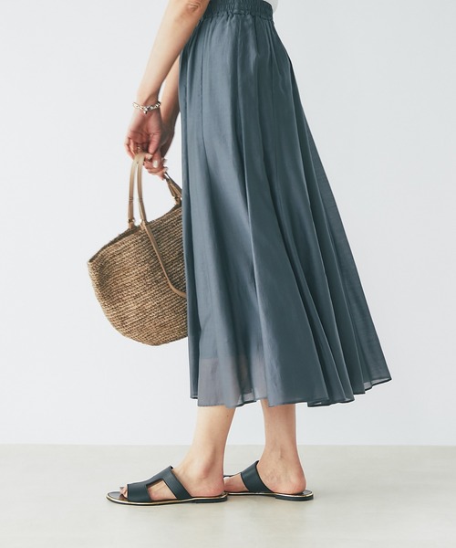 RIVE DROITE（リヴドロワ）の「エアークロススカート（スカート・レディース・チャコールグレー/ブラウン/オレンジ/グリーン・FREE）」の13枚目の写真