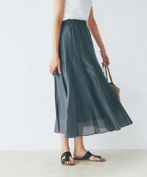 RIVE DROITE（リヴドロワ）の「エアークロススカート（スカート・レディース・チャコールグレー/ブラウン/オレンジ/グリーン・FREE）」の12枚目の写真