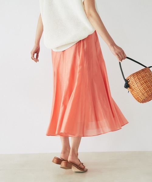 RIVE DROITE（リヴドロワ）の「エアークロススカート（スカート・レディース・チャコールグレー/ブラウン/オレンジ/グリーン・FREE）」の7枚目の写真