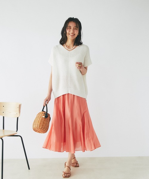 RIVE DROITE（リヴドロワ）の「エアークロススカート（スカート・レディース・チャコールグレー/ブラウン/オレンジ/グリーン・FREE）」の19枚目の写真