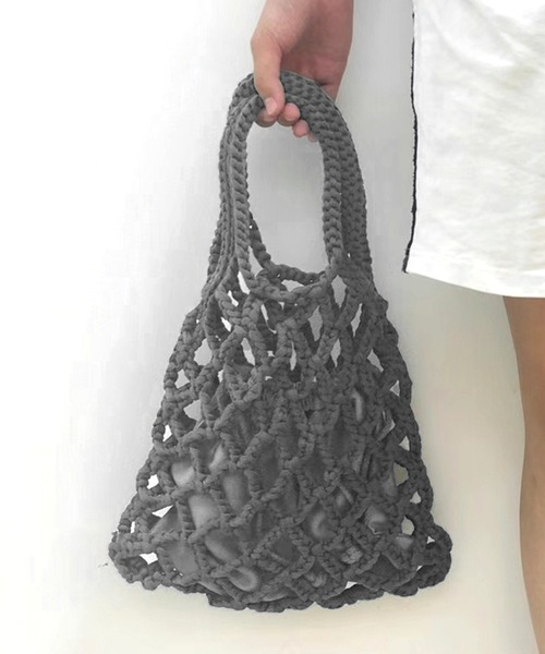 SETUP7（セットアップセブン）の「【SETUP7】メッシュバッグSCCH91（ハンドバッグ・レディース・ホワイト/グリーン/ブラック/グレー/ブルー・FREE）」の4枚目の写真