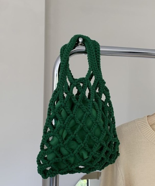 SETUP7（セットアップセブン）の「【SETUP7】メッシュバッグSCCH91（ハンドバッグ・レディース・ホワイト/グリーン/ブラック/グレー/ブルー・FREE）」の17枚目の写真