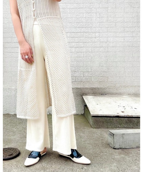 LiSeek（リシーク）の「【LiSeeK】楊柳ストレートパンツ（その他パンツ・レディース・ブラック/ピンク/ライム/アイボリー・FREE）」の3枚目の写真