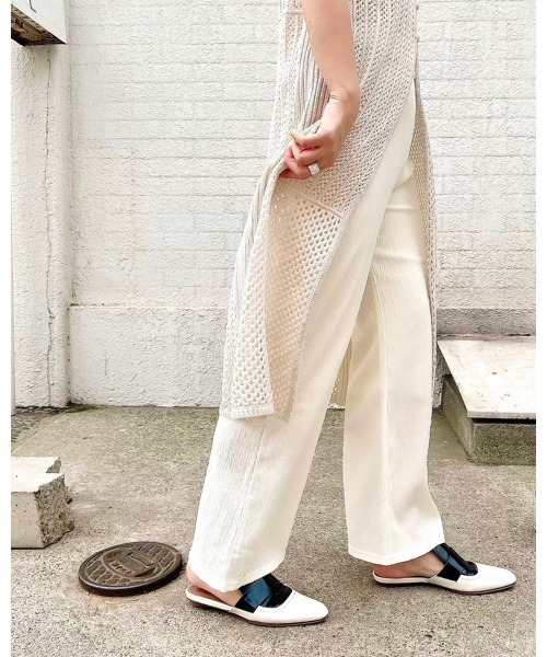 LiSeek（リシーク）の「【LiSeeK】楊柳ストレートパンツ（その他パンツ・レディース・ブラック/ピンク/ライム/アイボリー・FREE）」の7枚目の写真