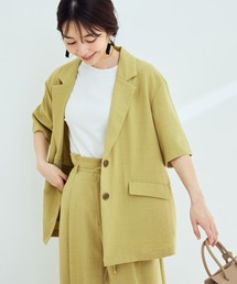 VIS | 【セットアップ対応】リネンライクハーフスリーブジャケット【sustainable】(テーラードジャケット)