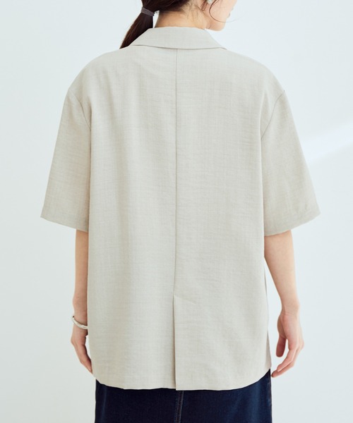 VIS（ビス）の「【セットアップ対応】リネンライクハーフスリーブジャケット【sustainable】（テーラードジャケット・レディース・ホワイト系その他5/ブラウン/ミント・FREE）」の17枚目の写真