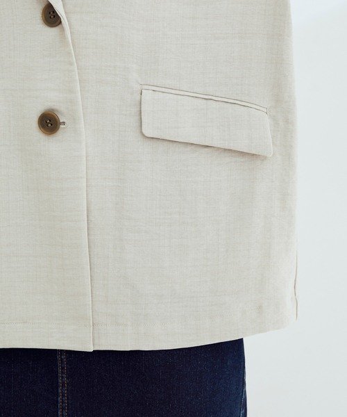 VIS（ビス）の「【セットアップ対応】リネンライクハーフスリーブジャケット【sustainable】（テーラードジャケット・レディース・ホワイト系その他5/ブラウン/ミント・FREE）」の21枚目の写真