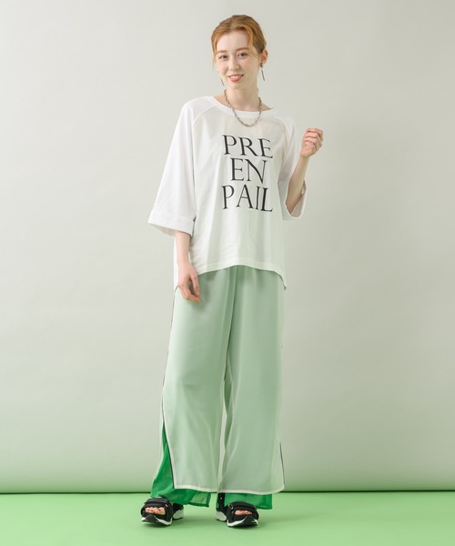 CLOCHE（クロシェ）の「cloche 切替ロゴTシャツ（Tシャツ/カットソー・レディース・チャコールグレー/ホワイト/ブルー・FREE）」の8枚目の写真