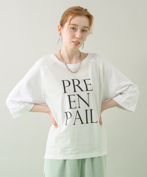 CLOCHE（クロシェ）の「cloche 切替ロゴTシャツ（Tシャツ/カットソー・レディース・チャコールグレー/ホワイト/ブルー・FREE）」の10枚目の写真