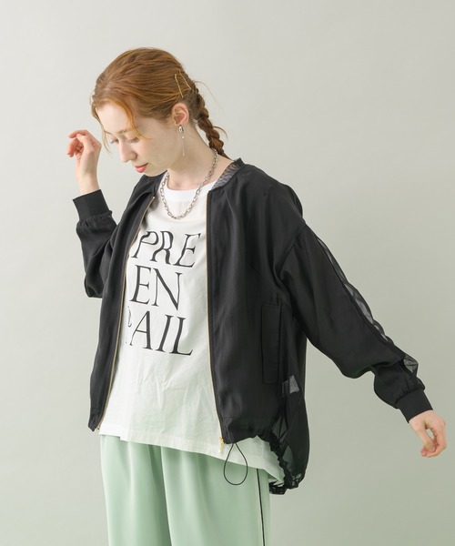 CLOCHE（クロシェ）の「cloche 切替ロゴTシャツ（Tシャツ/カットソー・レディース・チャコールグレー/ホワイト/ブルー・FREE）」の11枚目の写真