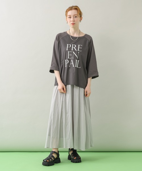 CLOCHE（クロシェ）の「cloche 切替ロゴTシャツ（Tシャツ/カットソー・レディース・チャコールグレー/ホワイト/ブルー・FREE）」の13枚目の写真