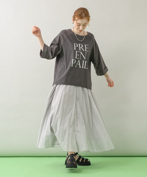 CLOCHE（クロシェ）の「cloche 切替ロゴTシャツ（Tシャツ/カットソー・レディース・チャコールグレー/ホワイト/ブルー・FREE）」の14枚目の写真