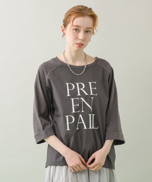 CLOCHE（クロシェ）の「cloche 切替ロゴTシャツ（Tシャツ/カットソー・レディース・チャコールグレー/ホワイト/ブルー・FREE）」の17枚目の写真