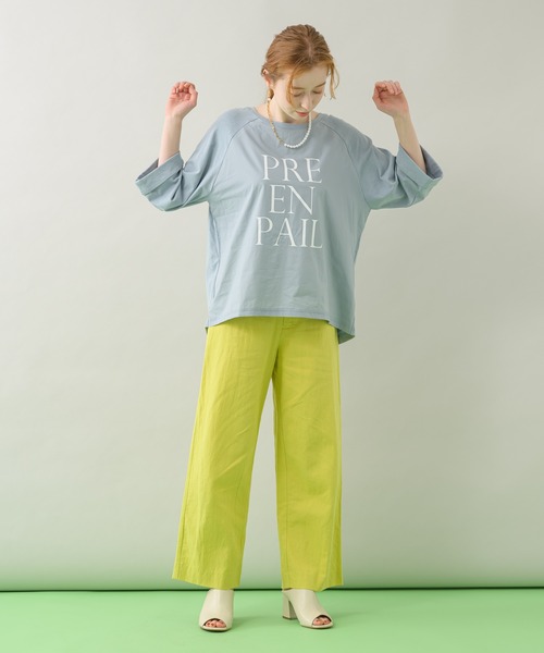 CLOCHE（クロシェ）の「cloche 切替ロゴTシャツ（Tシャツ/カットソー・レディース・チャコールグレー/ホワイト/ブルー・FREE）」の20枚目の写真