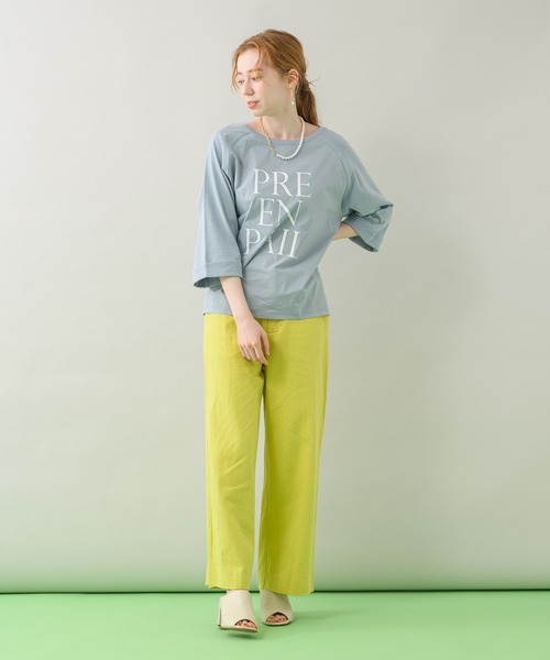 CLOCHE（クロシェ）の「cloche 切替ロゴTシャツ（Tシャツ/カットソー・レディース・チャコールグレー/ホワイト/ブルー・FREE）」の22枚目の写真