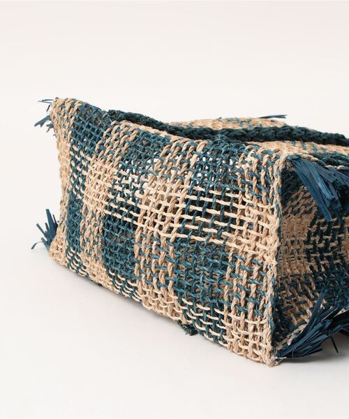 Allerleirauh(アラライラオ)の「「Allerleirauh chill/アラライラオ」フリンジ付き透かし編み トートバッグ(かごバッグ・レディース・ネイビー/レッド・FREE)」の5枚目の写真