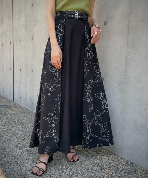 &g'aime（アンジェム）の「【&g’aime】花柄フレアスカート（スカート・レディース・ホワイト/ブラック・FREE）」の17枚目の写真