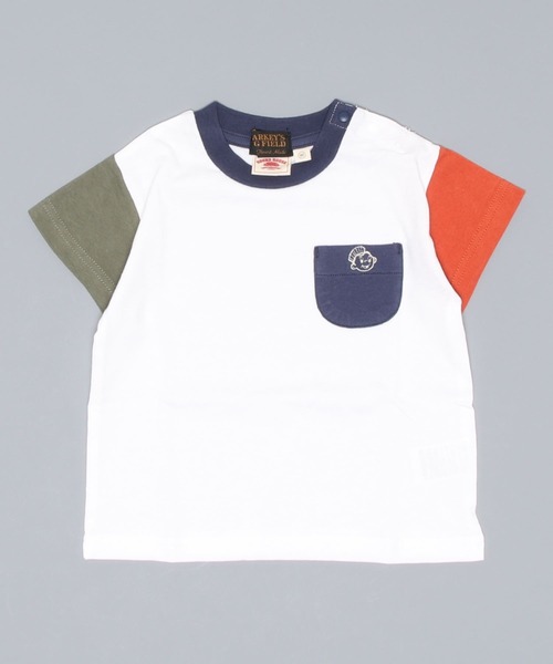 ROUND HOUSE(ラウンドハウス)の「【ROUND HOUSE】ポケットT(80~150cm)(Tシャツ/カットソー・キッズ・ネイビー/オフホワイト/カーキ/オレンジ/ホワイト系その他/チャコール・90/100/110/120/80/130/95/140/150)」の2枚目の写真