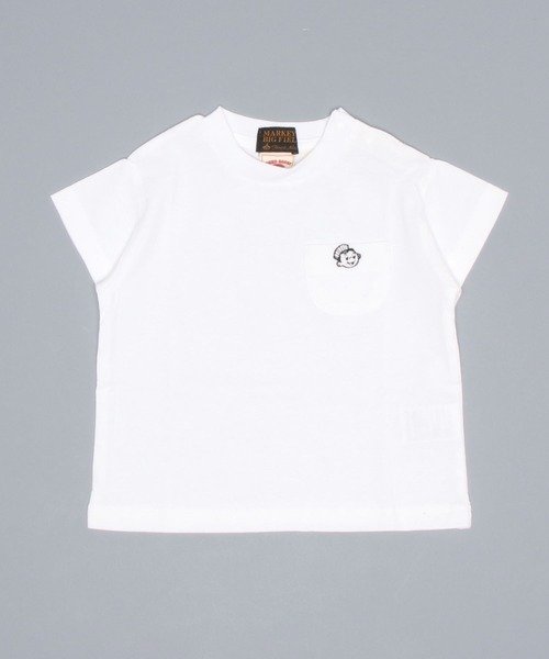 ROUND HOUSE(ラウンドハウス)の「【ROUND HOUSE】ポケットT(80~150cm)(Tシャツ/カットソー・キッズ・ネイビー/オフホワイト/カーキ/オレンジ/ホワイト系その他/チャコール・90/100/110/120/80/130/95/140/150)」の1枚目の写真