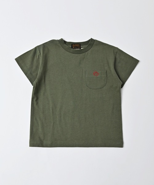 ROUND HOUSE(ラウンドハウス)の「【ROUND HOUSE】ポケットT(80~150cm)(Tシャツ/カットソー・キッズ・ネイビー/オフホワイト/カーキ/オレンジ/ホワイト系その他/チャコール・90/100/110/120/80/130/95/140/150)」の4枚目の写真
