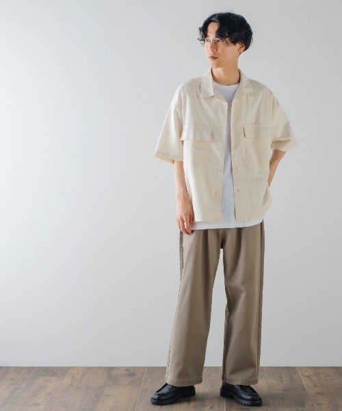 improves(インプローブス)の「麻レーヨン CPO オープンカラーシャツ(シャツ/ブラウス・メンズ・チャコールグレー/ライトベージュ/ダークグリーン/ネイビー/ブラック/キナリ・MEDIUM/LARGE)」の10枚目の写真