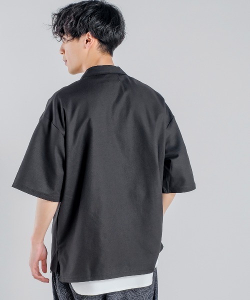 improves(インプローブス)の「麻レーヨン CPO オープンカラーシャツ(シャツ/ブラウス・メンズ・チャコールグレー/ライトベージュ/ダークグリーン/ネイビー/ブラック/キナリ・MEDIUM/LARGE)」の13枚目の写真