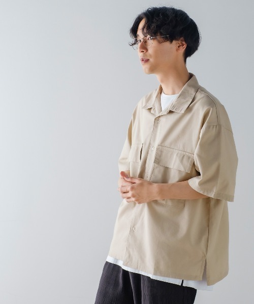 improves(インプローブス)の「麻レーヨン CPO オープンカラーシャツ(シャツ/ブラウス・メンズ・チャコールグレー/ライトベージュ/ダークグリーン/ネイビー/ブラック/キナリ・MEDIUM/LARGE)」の21枚目の写真
