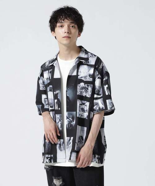 A4A(エーフォーエー)の「A4A/エーフォーエー/PHOTO s/s Shirts/フォトショートスリーブバック(シャツ/ブラウス・メンズ・ブラック・MEDIUM/LARGE)」の1枚目の写真